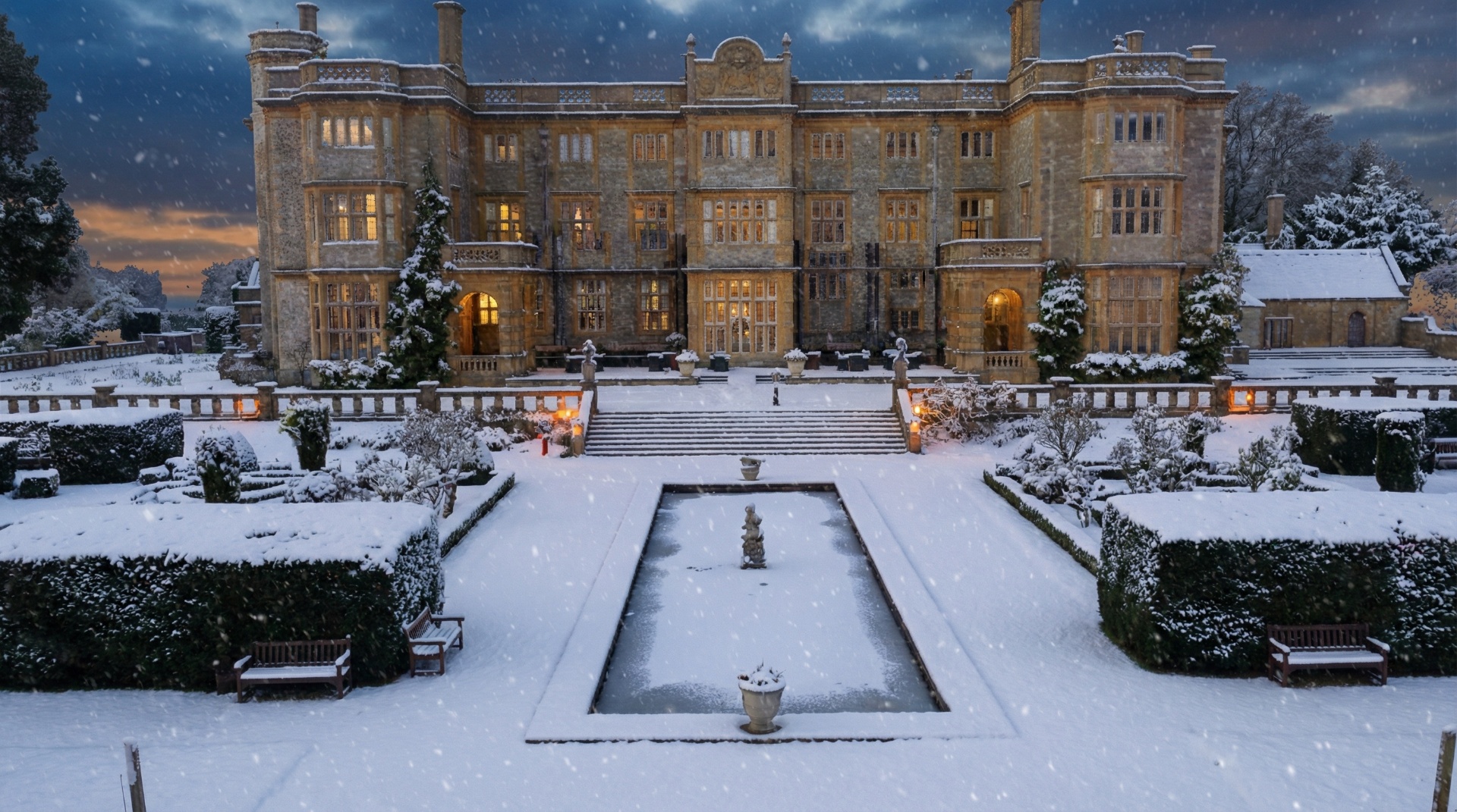 AI-generated snowy winter scene from Point Cloud capture