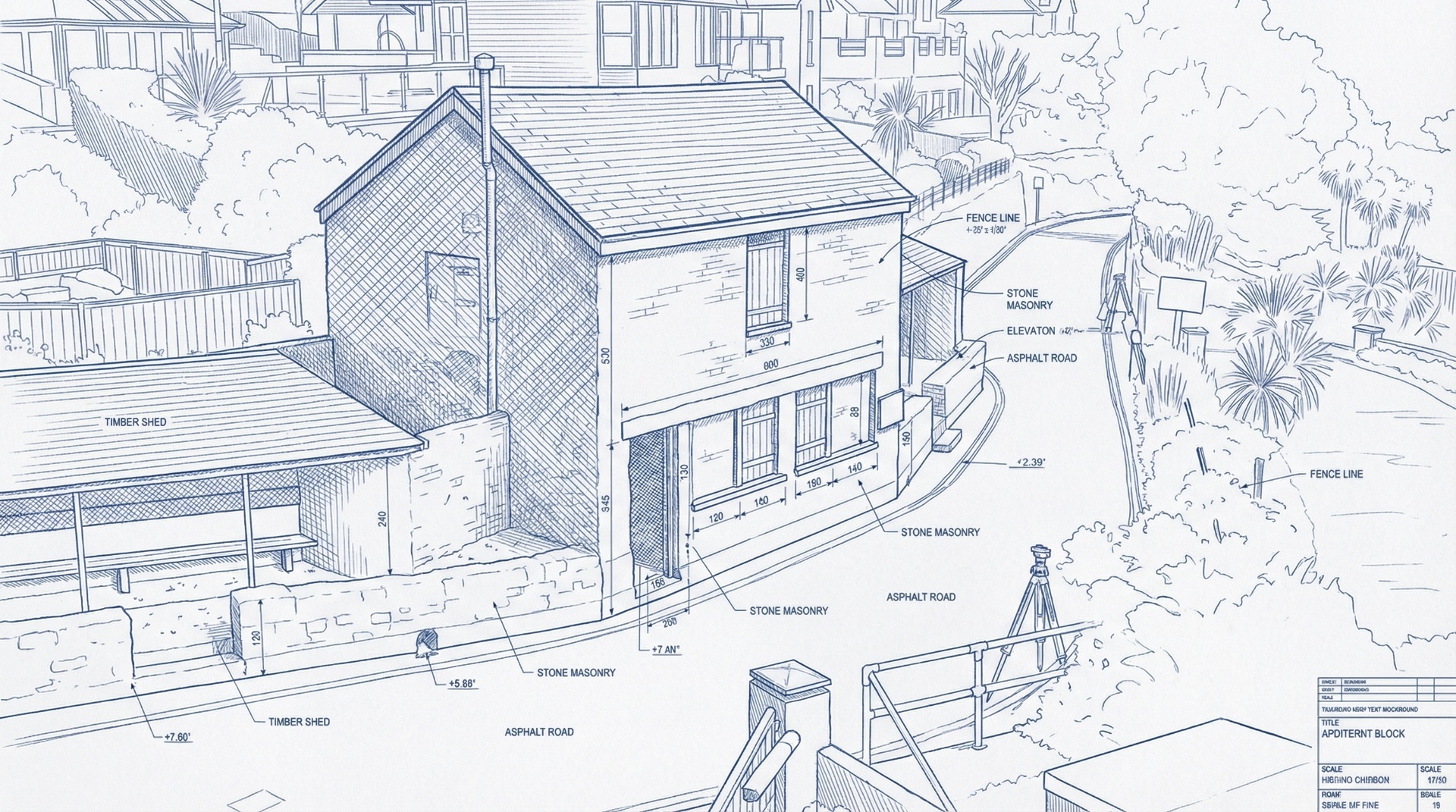 AI-generated architectural blueprint drawing from scan data